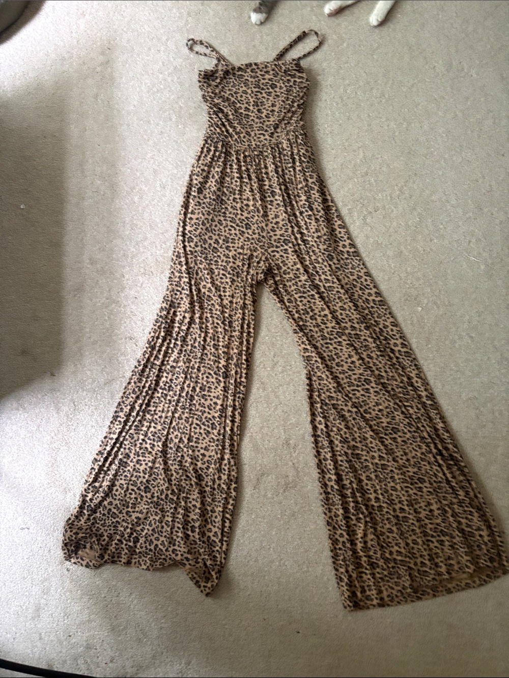Leopard Print Wide-Leg Jumpsuit - Brown aerie XXS excellent condition never worn